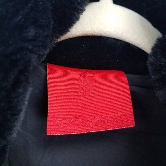 Ivy Blossom Women's XL Faux Fur Zip-up Black Bomber Jacket Pockets - Picture 5 of 8